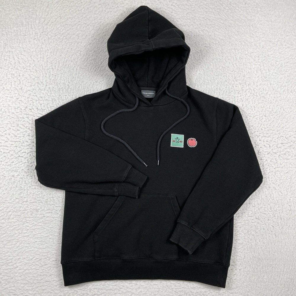 Kakao & Friends Sweatshirt Womens Small Black Hoodie KPop Korean Apple Cute Fun